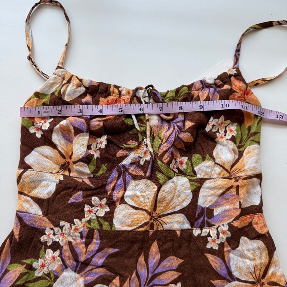 Billabong Juniors Island Calling Brown Floral Sleeveless Mini Dress XS - Picture 8 of 12